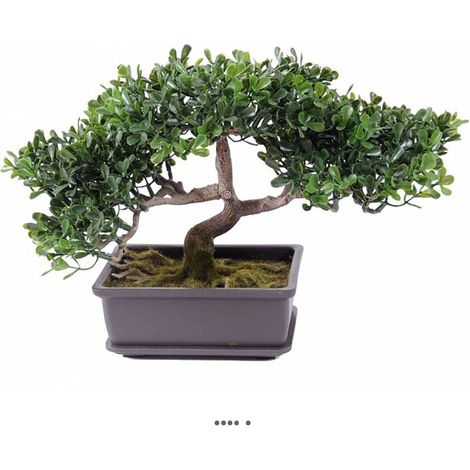 BonsaÏ artificiel feuillage de thé anti-UV H 22 cm (1/3)