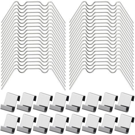 100Pcs Clips de Vitrage pour Serre Inclure 50Type W Serre Pinces en Acier Inoxydable et 50 Clips de Type Z pour Vitre de Serre