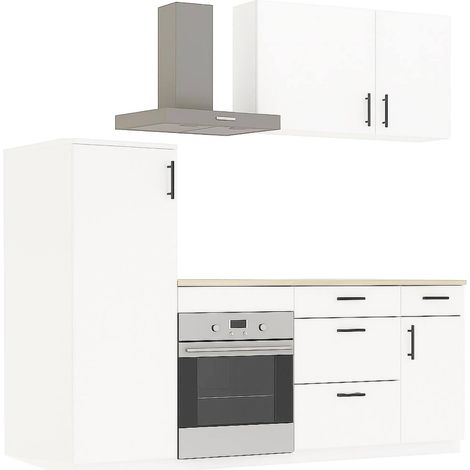 Dmora - Komplette Küche Althenis, Moderne Küchenkomposition, Modular Set für Küche, Funktionelle Küchenlösung, Weiß und Eiche (1/5)