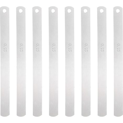 8 Lames Jauge d'Épaisseur en Acier Métrique, 0.15mm Jauge d'Épaisseur de Remplissage, Valves Décalées, Jauge de Guitare, Outil de Mesure (1/5)