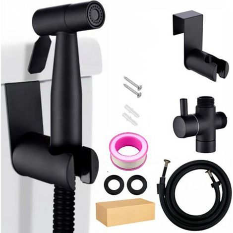 Douchette de bidet portable pour toilettes, kit de douchette de salle de bain avec tuyau de bidet et base, douchette pour le nettoyage de la cuisine et des toilettes, contrôle de la pression d'eau rég