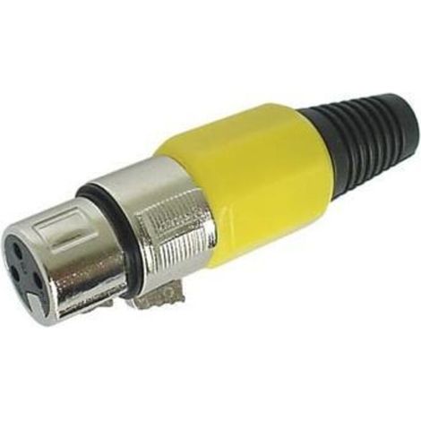 FICHE XLR FEMELLE NICKELEE 3 BROCHES - JAUNE CA100Y RI967 - FICHE XLR FEMELLE NICKELEE 3 BROCHES - JAUNE CA100Y RI967