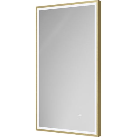 Colore Madison Brushed Brass 400mm x 700mm Illuminated Dimmable LED Mirror with Demister and Touch Sensor (1/5)
