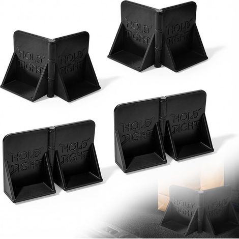 4 Pièces Fixation Pour Coffre De Voiture, Rangement Camping Car Pour Berline, Organisateur De Coffre De Voiture, Rangement Coffre De Voiture, Séparateur Decoffre L Ajustables (60°-180°) Pour SUV (1/5)
