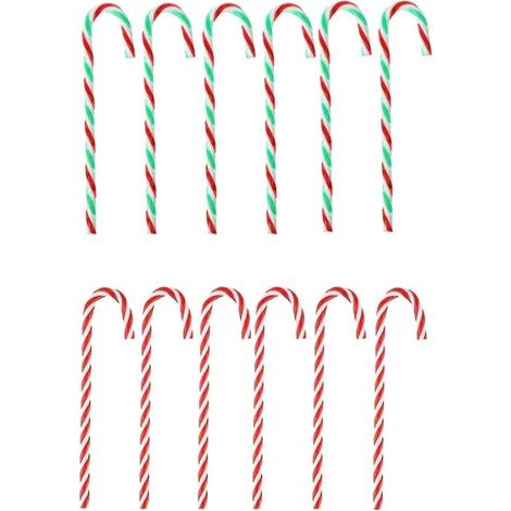Décorations de saison 12 Pièces Sapin Noël Canne en Bonbon Rouge Blanc Candy Cane Décorations Sucres d'orge Suspendus Candy Canes Canne Bonbons Plastique Canne Bonbon Sucre Béquilles pour Maison Noël (1/5)
