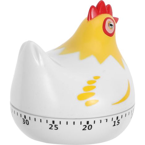 Minuteur Poule Mécanique en Plastique Blanc Cuisine (1/5)