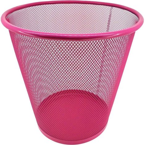 Papelera de rejilla metálica Capacidad de 12 litros - color :ROSA - ROSA