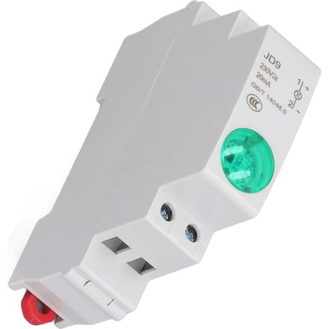 Voyant LED pour rail DIN, indicateur de signalisation de circuit, type rail, pour coffret de distribution, AC DC 230V (1/5)