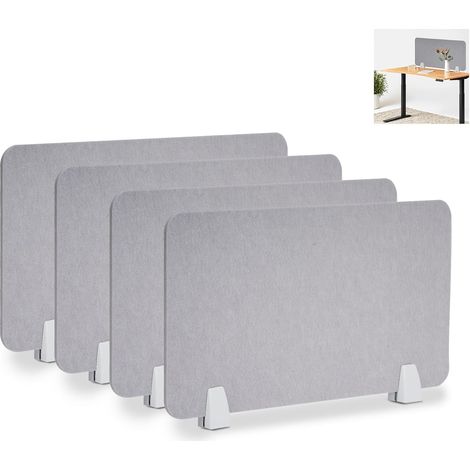 4 pièces Pare-Vue pour Bureau, 30 60 cm découpable Cloison, séparateur de Bureau Autonome, cloison de Table en Feutre, pour Bureaux et Tables de Travail, épaisseur 9 mm, Gris (1/5)