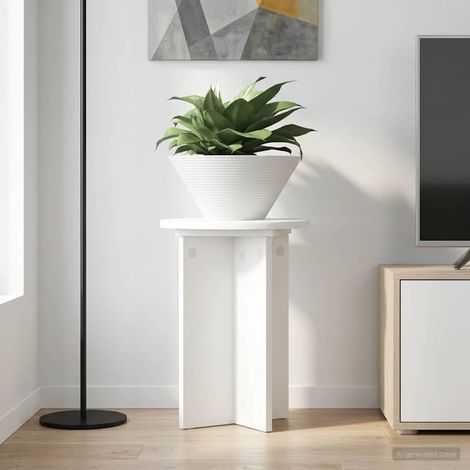 vidaXL Supporto per piante 2 pcs Bianco Ø29,5 x 40 cm