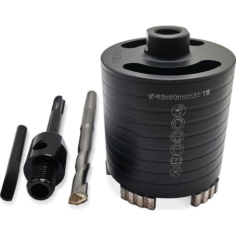 Diamant-Kernbohrkrone 82mm mit Zentrierbohrer und SDS-Plus Adapter (1/5)