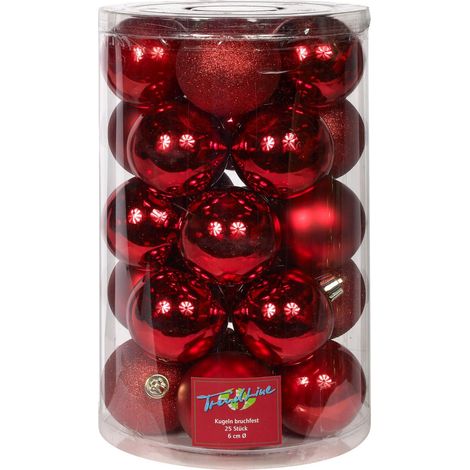 TrendLine Christbaumkugeln 25 Stk Ø 6cm Weihnachtskugeln Weihnachtsbaumkugeln (1/3)