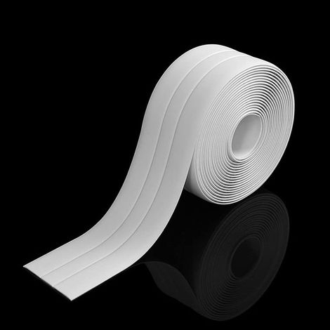 Ruban d'étanchéité à trois volets,Bande PVC Blanc,Ruban auto-adhésif anti-moisissure et anti-fuite adapté à de nombreuses occasions pour cuisine ou salle de bain(320 3,8cm) (1/5)