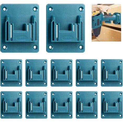 Pack of 12 Wall Mounted Machine Stand, Tool Holder for Makita 18V Power Tool, Workshop Tools Storage (Blue) (1/5)