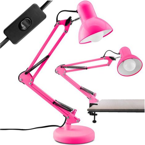Lampe De Bureau - E27 - Acier - Rose - Pour Travail Etude Lecture - 1 Piece (1/5)