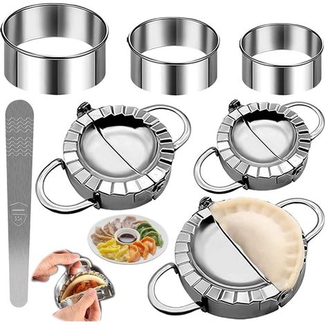 Ravioli Maker - Acero Inoxidable 304 - Para Raviolis Wontones y Pastas Frescas - 3 Tamaños - Set de 8 Piezas (1/5)