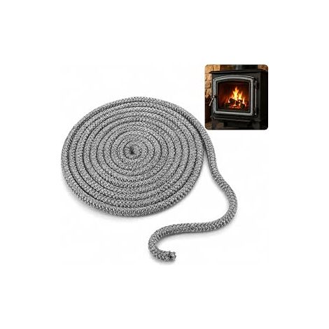 Fireplace Insert Gasket Rope 4 m x 10 mm Wood Stove Gasket Replacement Chimney Joint Rope Stove Fireplace Tube Stove Oven Door (1/5)