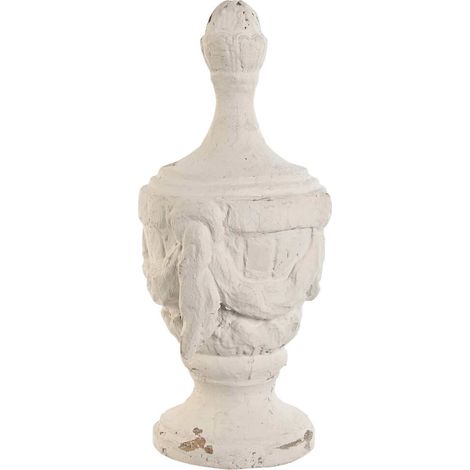 Sculpture résine blanche effet vieilli pour déco chic - Blanc délavé effet vieilli
