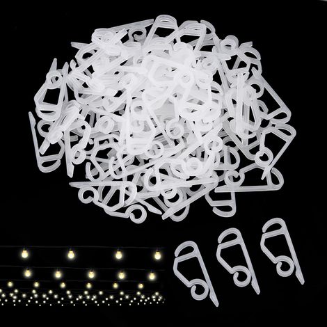 Lot de 130 Crochets de Gouttières, Crochet de Guirlande pour Accrocher les Guirlandes de Noël aux Gouttières, Crochets pour les Lumineuse de Noël (1/5)