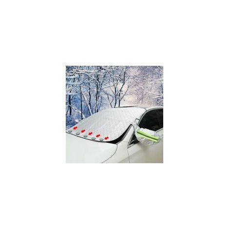 Housse de pare-brise de voiture avec 5 bandes magnétiques et réfléchissantes - Protection hivernale pliable contre le gel, la ne (1/5)