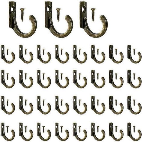 58 crochets muraux, petits crochets porte-manteaux, bronze
