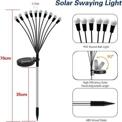 Lampe solaire luciole, 4 Pièces10LED lumiere solaire exterieur IP65 Étanches d'Extérieur (1/5)
