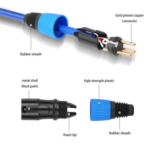 Câble XLR symétrique 3 broches mâle vers femelle pour microphone, 97,5 cm (3,2 pi) (1/5)