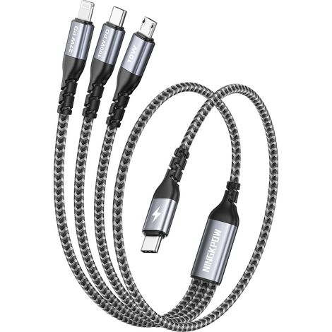100W Câble Chargeur Multi Embout USB C [0.5M] Cable Multi USB C (1/5)