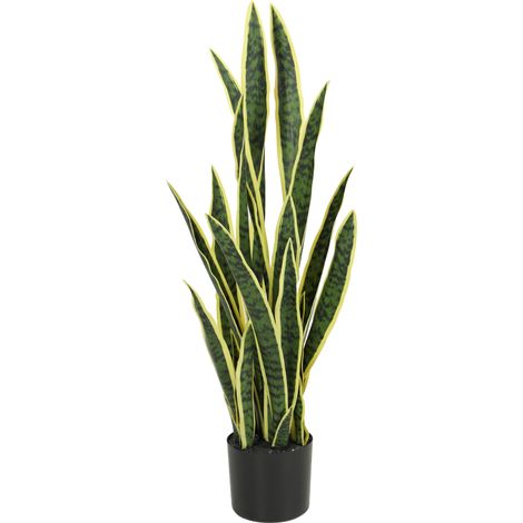 Outsunny Sanseveria Finta in Vaso da Esterno e Interno 21 Foglie Ø20x90 cm (1/5)
