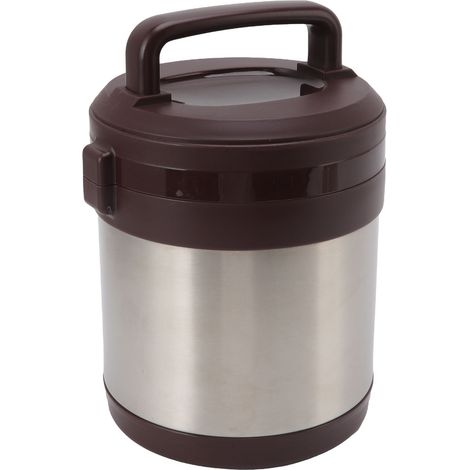 Boîte à lunch isotherme de 1,3 L en acier inoxydable 304, contenant alimentaire portable de type bento, idéale pour les étudiants et les employés de bureau. Couleur acier inoxydable. (1/5)