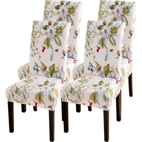 MINKUROW 4 Pezzi Fodere Per Sedie Elastico Fodera Per Sedia Fodera Per Sedia Elastica Decorazione Moderna Fodera Per Sedia Per Universal Fit (Primavera) (1/5)