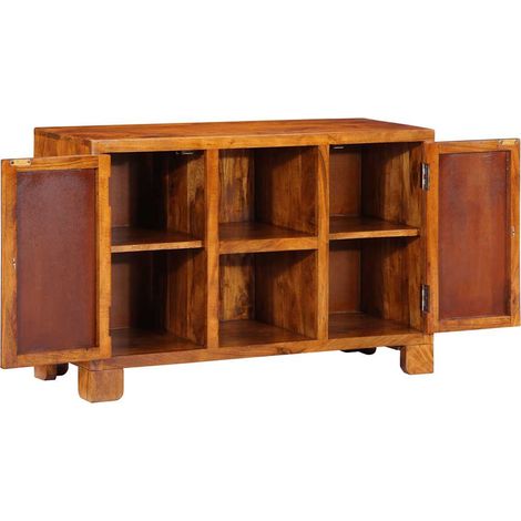 Buffet Multicolore En Bois Massif D'acacia – 90x35x60 Cm – VidaXL
