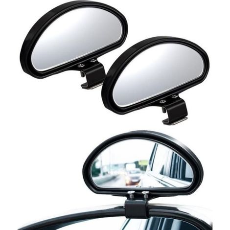 Rétroviseur Angle Mort - Miroir Convexe Réglable 360° - Pour Toutes Voitures - 2 Pièces (1/4)