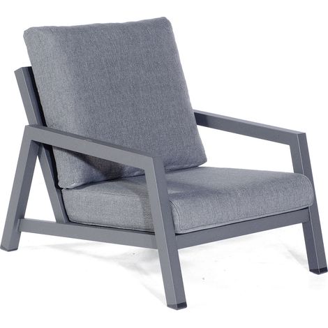 Sonnenpartner Loungesessel Empire Aluminium anthrazit mit Kissen Relaxsessel