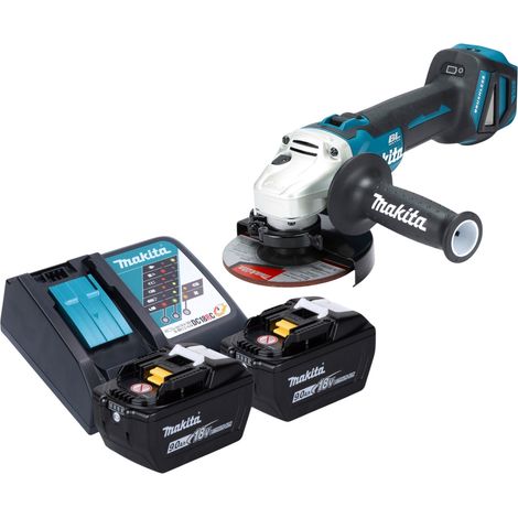 Meuleuse d'angle sans fil Makita DGA 511 Z 18 V 125 mm sans balais + 2 batteries 9,0 Ah + chargeur (1/5)
