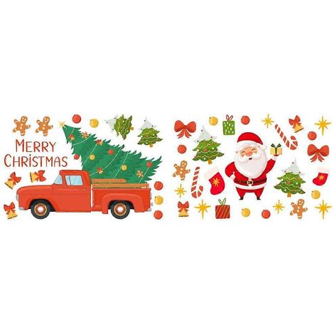 Autocollants festifs pour vitres Père Noël : Célébrez Noël avec style 