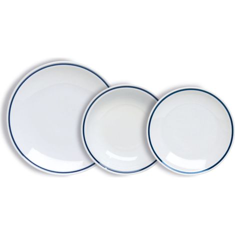 Tognana AZ Fascetta Blu, servizio piatti 18 pezzi per 6 persone, porcellana, bianco, Made in Italy (1/4)