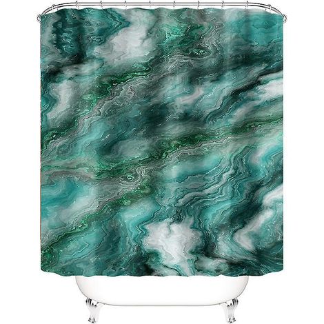 180180cm Rideau De Douche Avec Crochets (marbre 3), Haute Qualit, Impermable, Anti-moisissure, Facile Nettoyer, Magnifiquement Imprim (1/5)