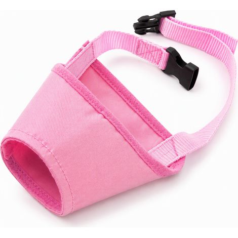 Muselière réglable pour chien panneau rose 8,8 x 7,5 cm (1/5)