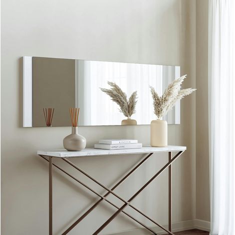 Miroir rectangulaire blanc à suspendre ou poser 120 cm CODY (1/5)