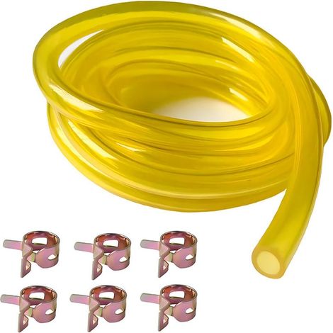 Tubo flexible para combustible gasolina de 2 m - 1/8" ID x 1/4" OD (3,2 mm x 6,4 mm) - Compatible con las series Stihl FS/HL/HT/KM y pequeños motores de 2 tiempos - Resistente a todos los etanolo (1/4)