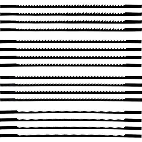 16 Pièces 12 Lames Lame Scie a Chantourner, à 10/15/18/24 Dents, Lame De Scie Sauteuse en Acier Au Carbone, Pour Scier Le Bois Le Plastique La Mousse Les MéTaux Tendres (132 mm）