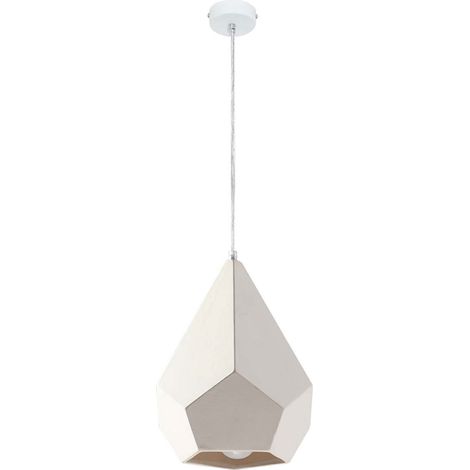 Lampe à suspension blanche Lampe à suspension blanche lampes de cuisine de maison de campagne Lampe à suspension, forme de diamant, concevez vous-même, 1x E27, LxPxH 30x16,5x130 cm