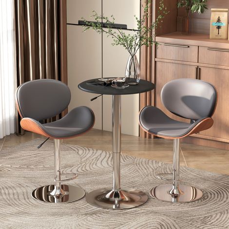 Table de Bar Table Bistro Mange-debout Chic Style Contemporain Hauteur réglable 67-93 cm Ø 63 cm Plateau (1/5)