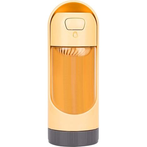 MINKUROW Botella De Agua Portátil Para Perros A Prueba De Fugas Dispensador De Agua Potable Para Gatos Para Viajes Entrenamiento Para Caminar Al Aire Libre (Amarillo) (1/5)