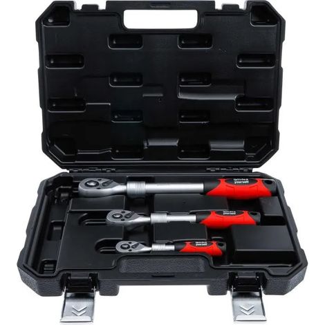 Juego de carracas reversibles  extensible  6,3 mm (1/4") - 10 mm (3/8") - 12,5 mm (1/2")  3 piezas