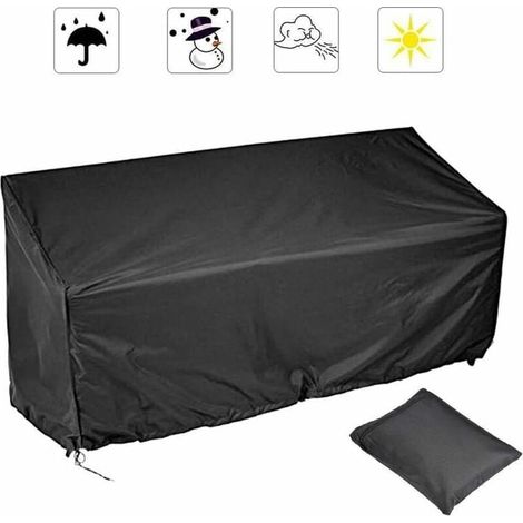 Housse de protection pour banc de jardin 2 places, bâche imperméable anti-pluie et anti-poussière, extérieur (1/2)