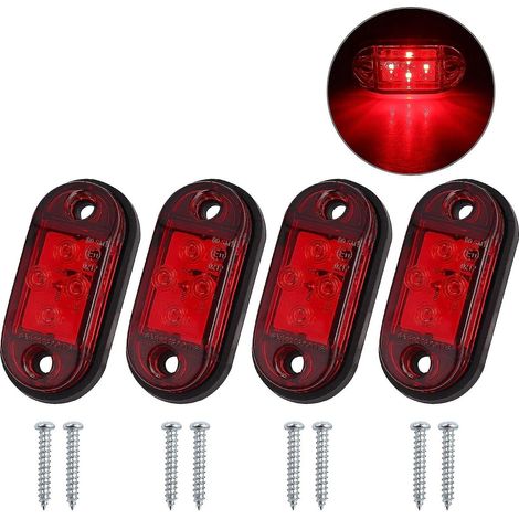 Feux de position latéraux avant, arrière et à LED étanches universels 4x4, étanches, 12 V/24 V, pour remorque, fourgonnette, caravane, camion, bus (1/5)