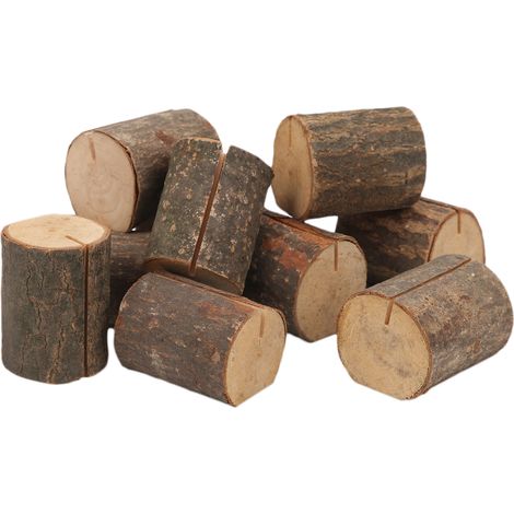 Porte-cartes en bois, porte-mémos, support pour porte-nom, porte-photos, porte-notes (10 pièces) (1/5)