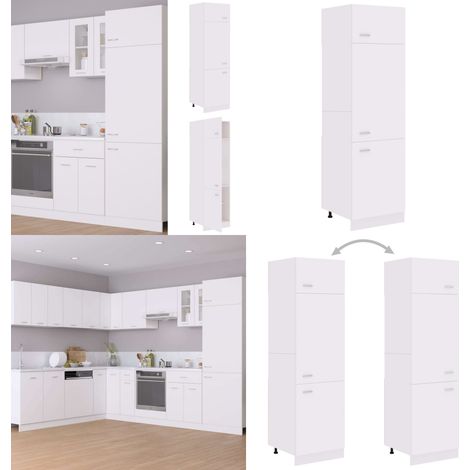 Kühlumbauschrank Weiß 60x57x207 cm Holzwerkstoff - Küchenmöbel - Schranksystem - Küchenschrank - Wohnwand - Regal - Home & Living (1/5)